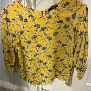 Papermoon Mustard Floral Print Blouse
